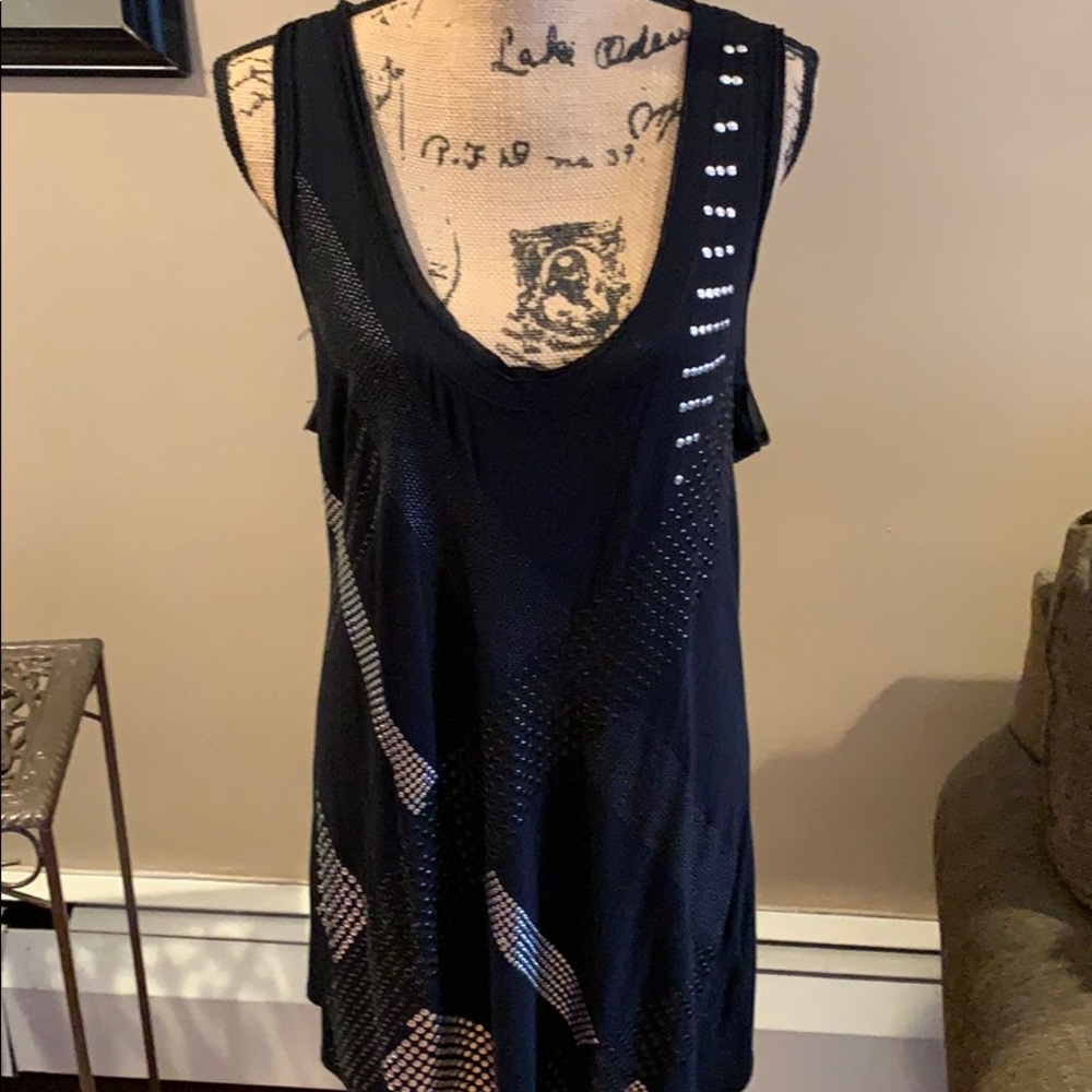 ADRIENNE VITTADINI Sleeveless Long Studded Top
